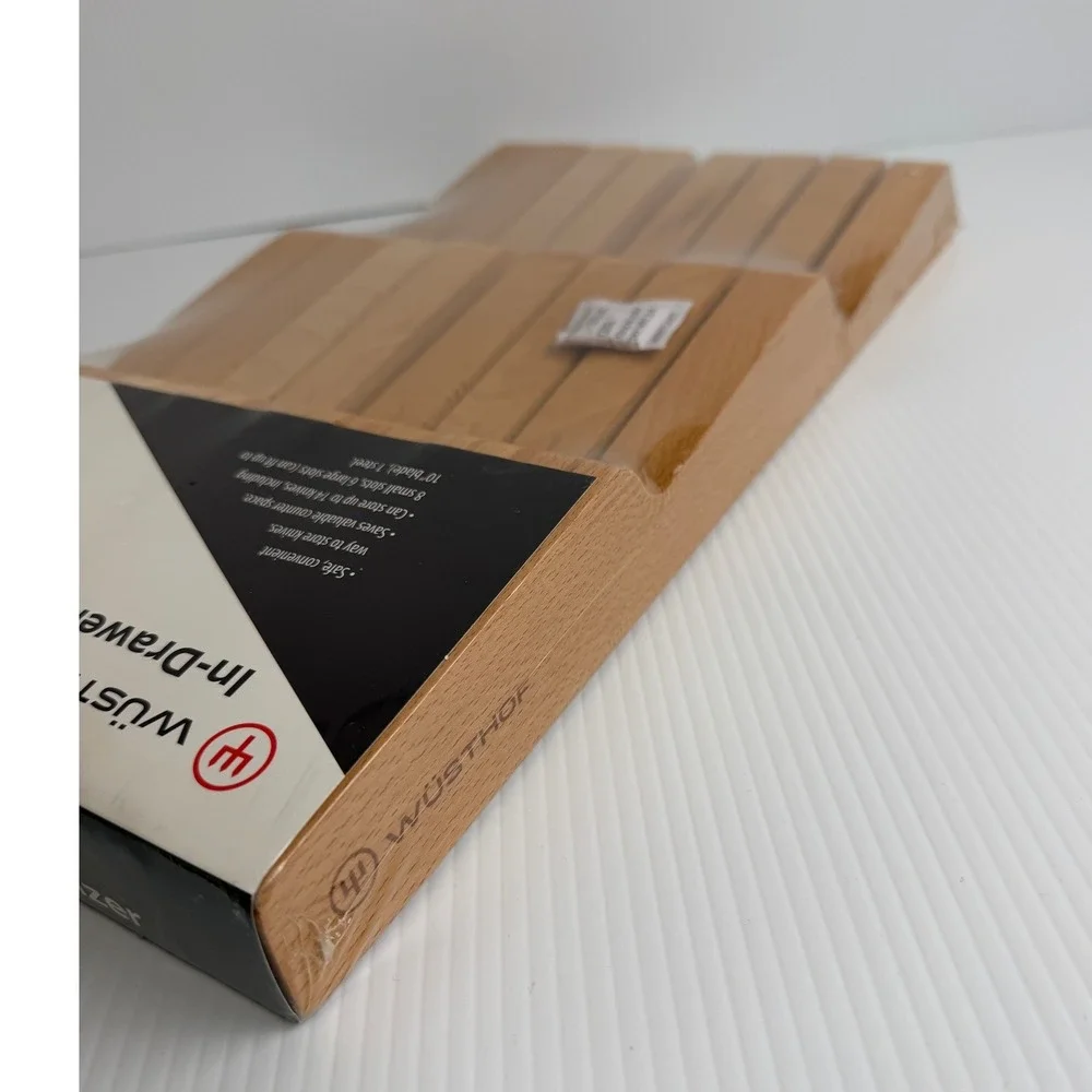 New Wusthof In-Drawer Knife Organizer 14 Slot Beechwood Storage Tray